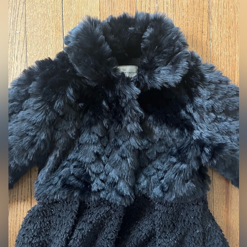 American Widgeon Black Size 10 Faux Fur Dress Coat - Picture 12 of 12